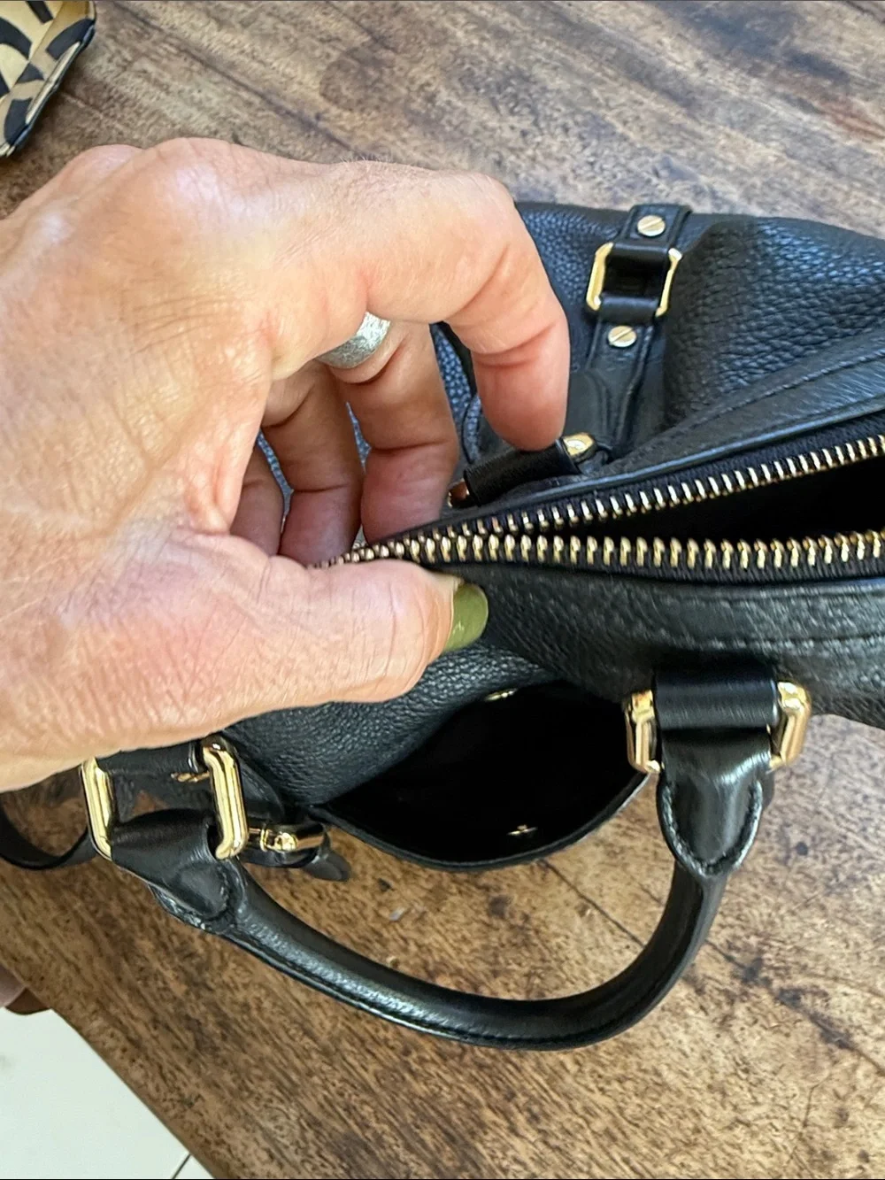 Michael Michael Kors Bags Black Bedford Belted Leather Satchel Medium